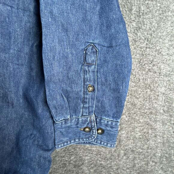St John's Bay Denim Fleece Lined Shirt Mens Sz 3XL Outdoor Work Shacket Vintage - Picture 7 of 7